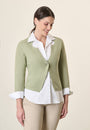 Cardigan verde un bottone cotone