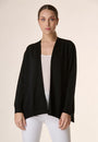 Cardigan nero aperto collo scialle-Angelico