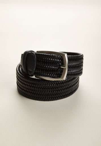 Cintura blu intrecciata pelle riciclata-Angelico