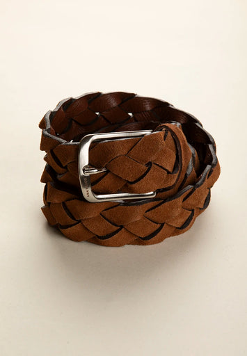 Gewebter Gürtel aus gebranntem Wildleder