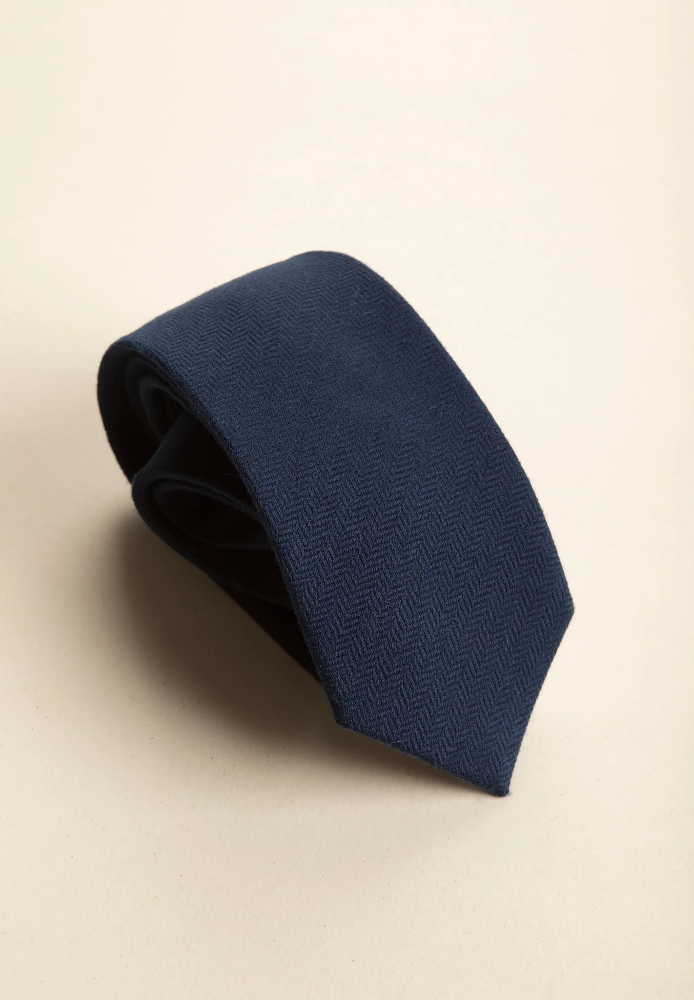 Cravatta blu resca misto seta lana-Angelico