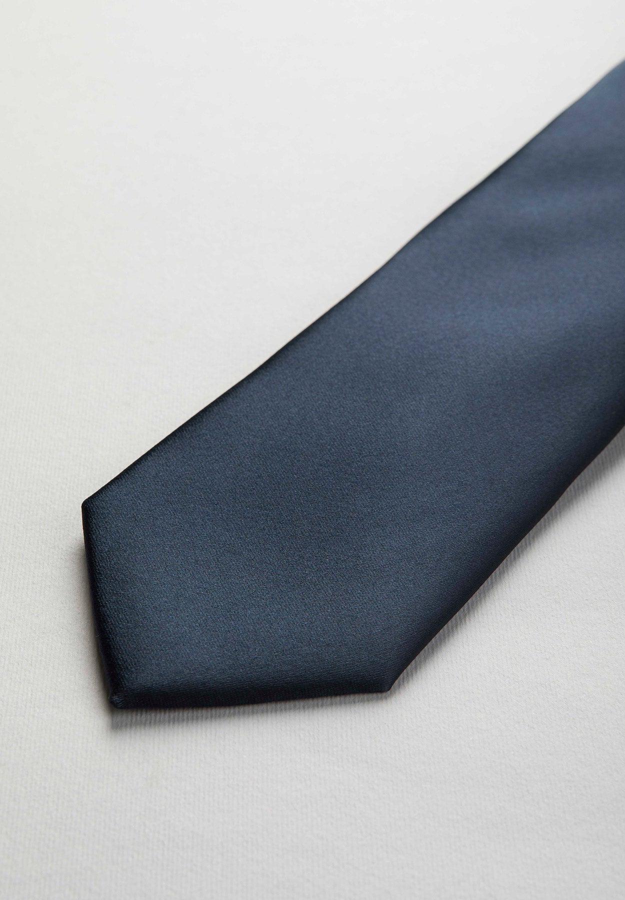 Blue satin plain tie