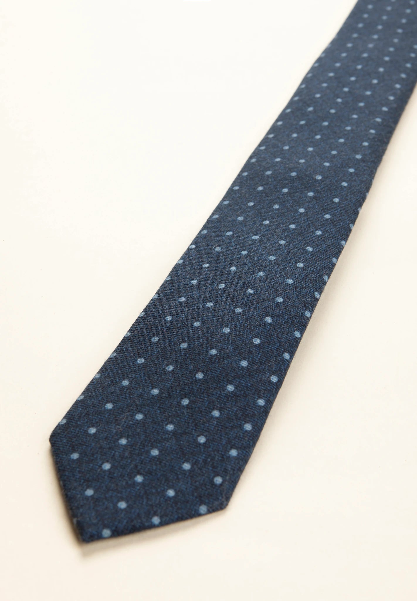 Cravatta blu lana pois azzurri-Angelico