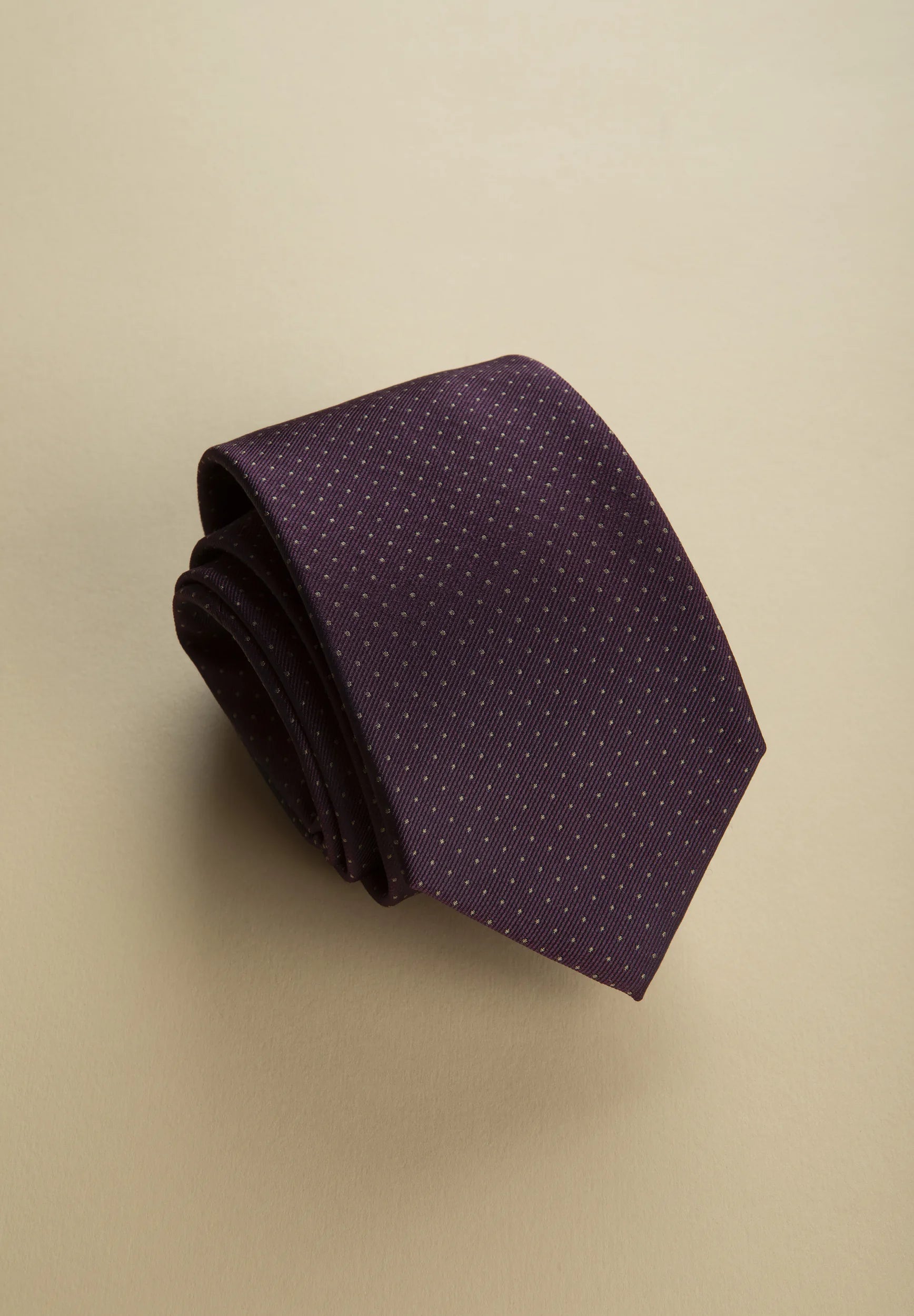 Cravatta bordeaux pois beige seta Angelico 1