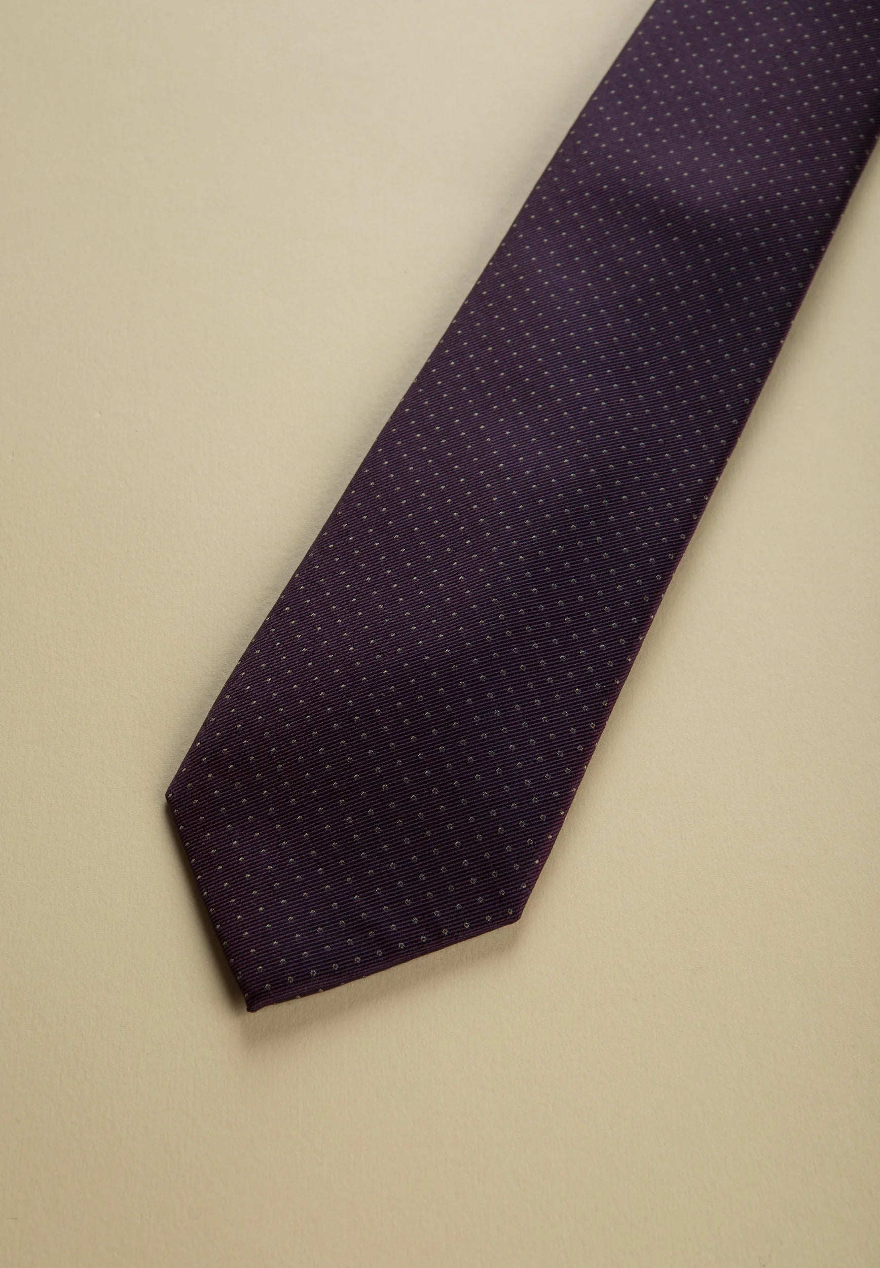 Cravatta bordeaux pois beige seta Angelico 3