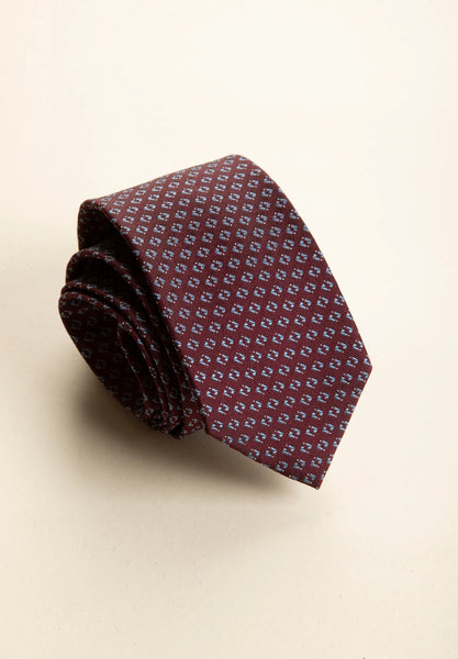 Retreez Cravatta Uomo In Microfibra A Quadri - Colore Borgogna, Larghezza 8cm, Lunghezza 148cm - 3