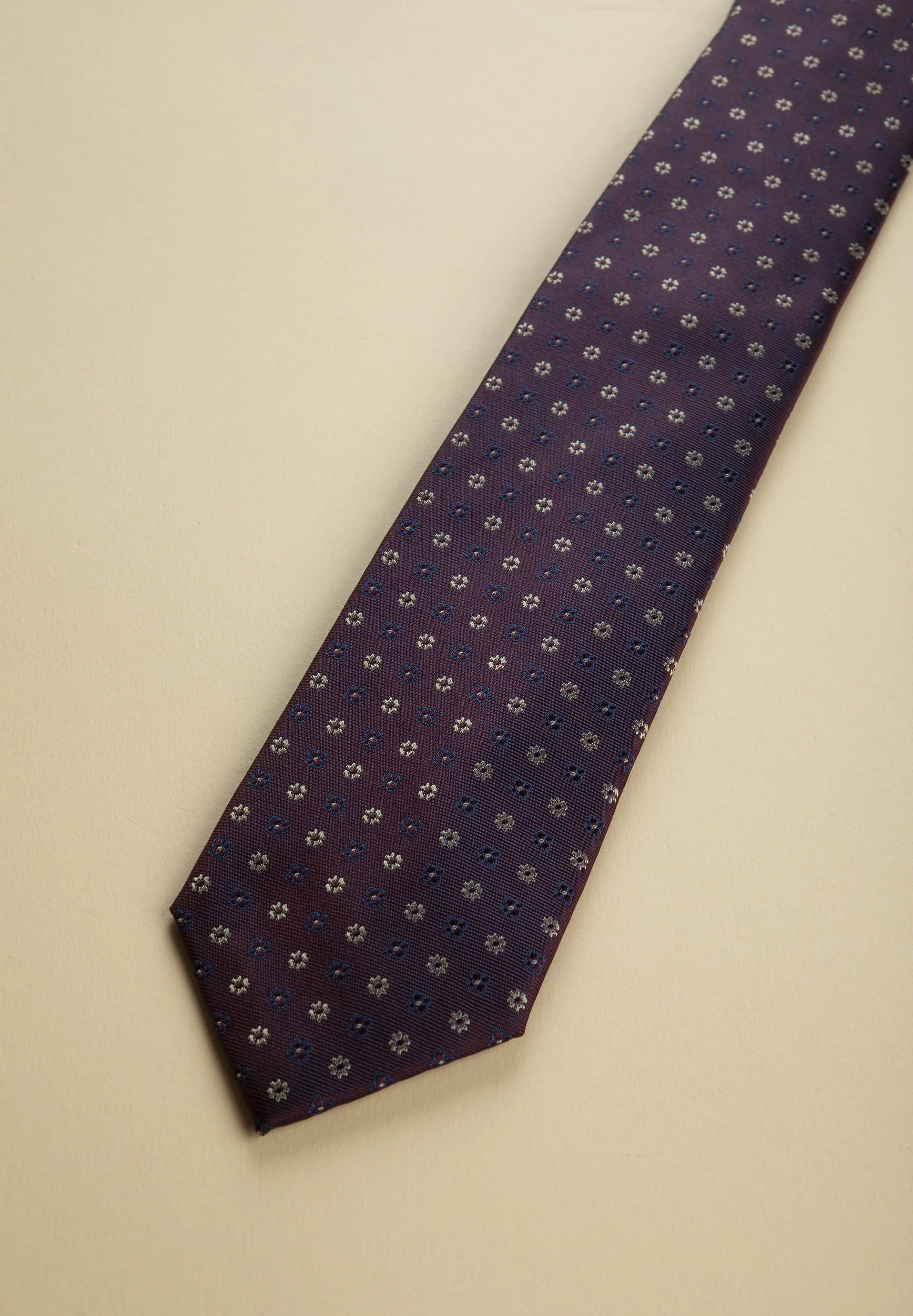 Micro-pattern Tie - Plum Angelico 3