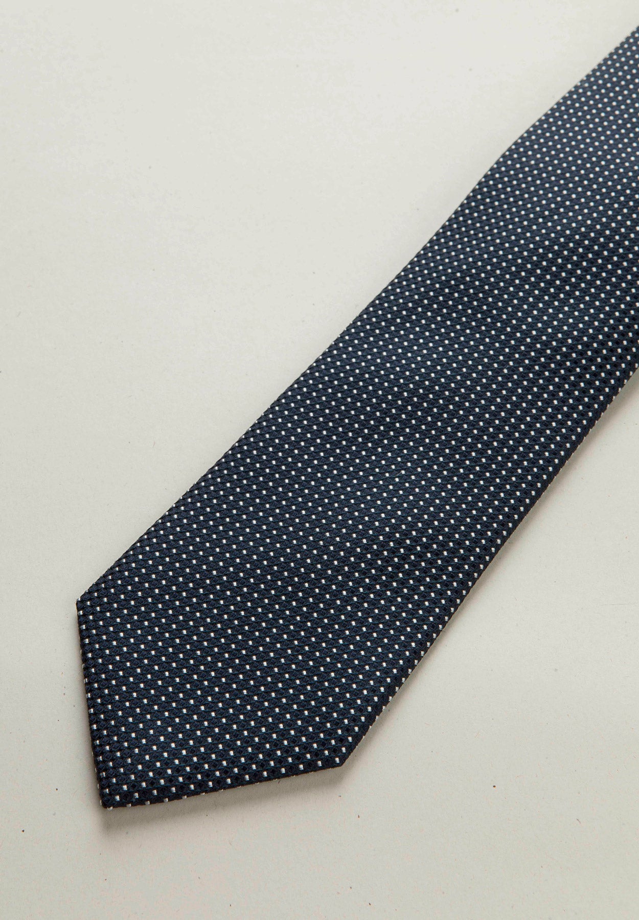 Cravatta blu navy micro pois seta-Angelico