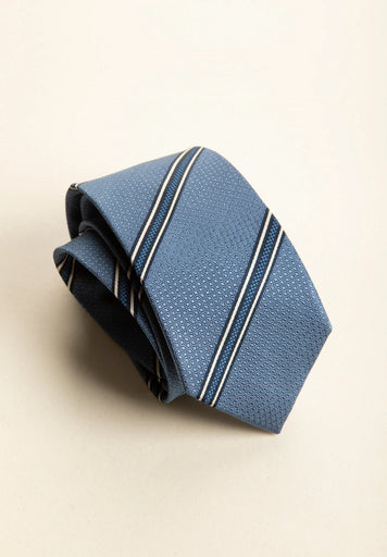 Cravatta avio azzurra regimental seta-Angelico