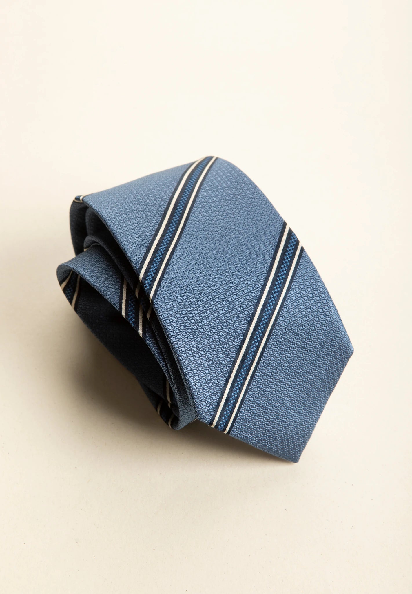 Cravatta avio azzurra regimental seta-Angelico