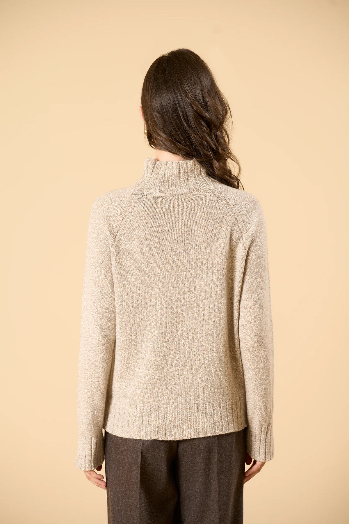 Mouliné wool blend beige turtleneck Angelico 5