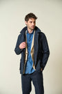 Field jacket blu tessuto tecnico