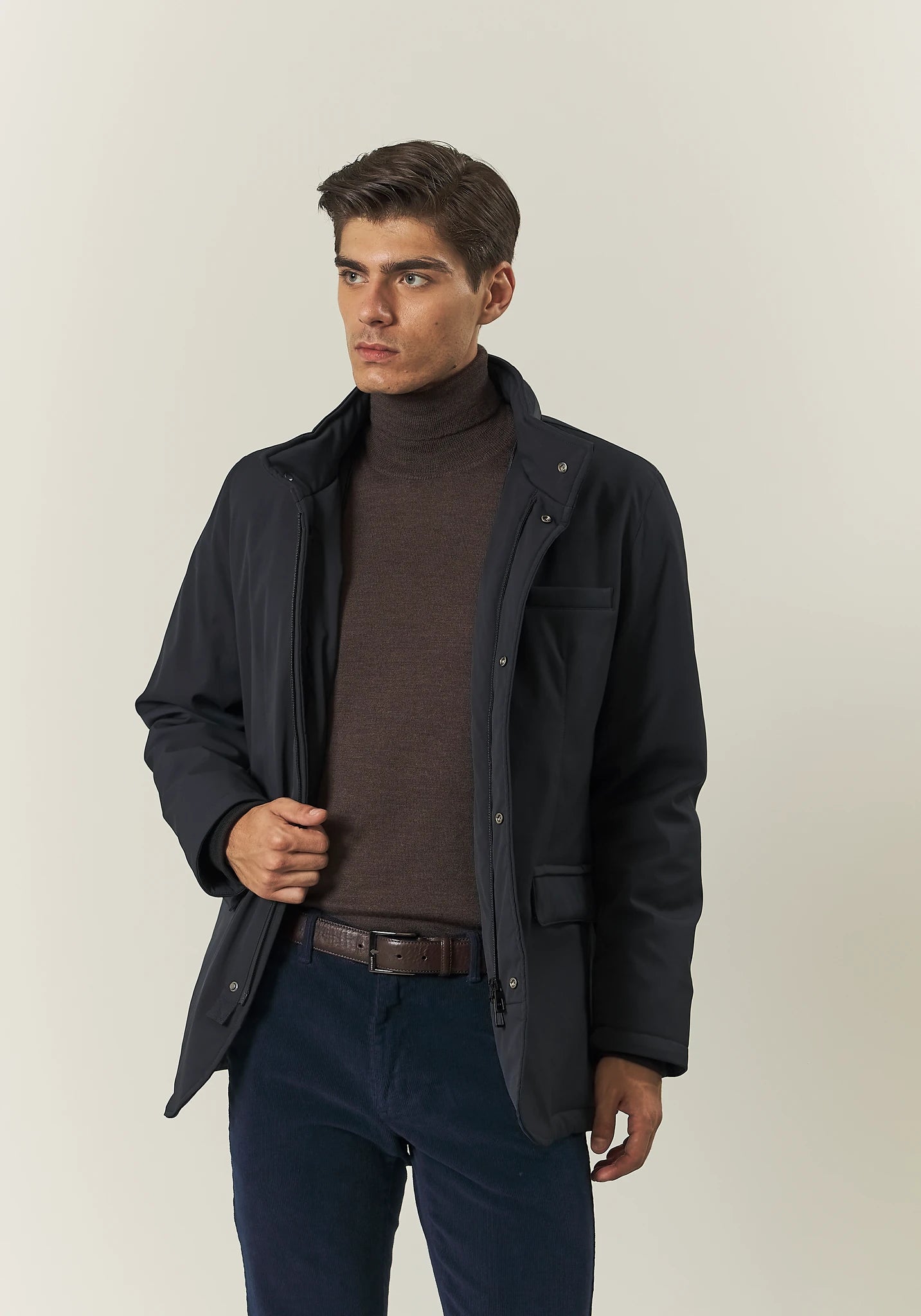 Field Jacket blu tessuto tecnico-Angelico