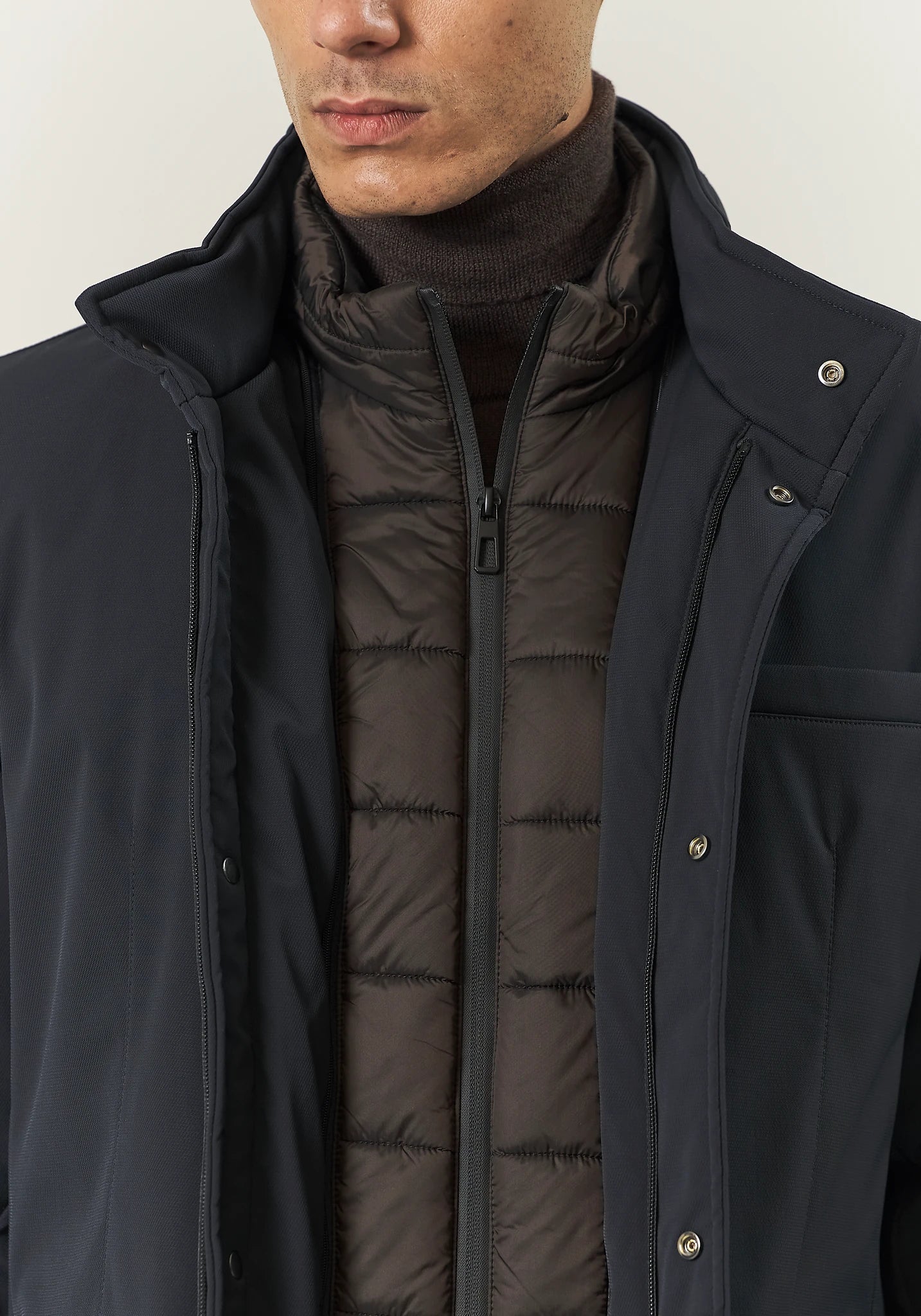 Field Jacket blu tessuto tecnico-Angelico