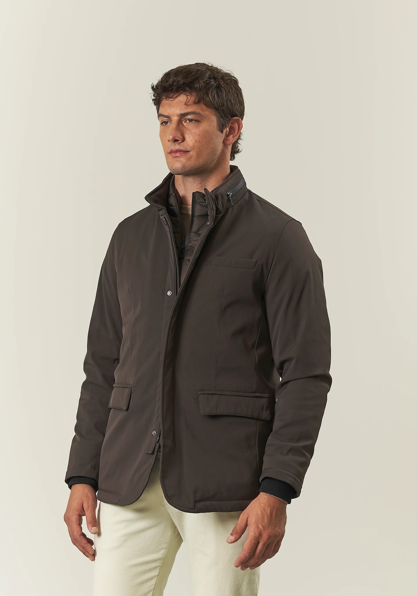 Field Jacket marrone tessuto tecnico-Angelico