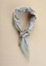 Green cotton patterned scarf