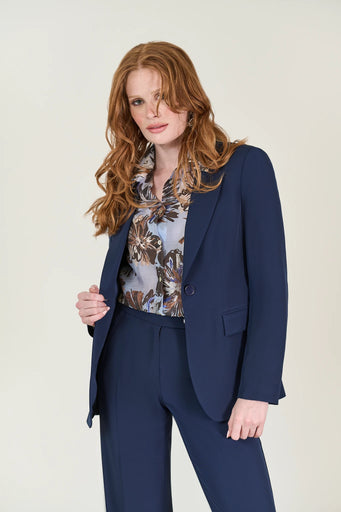 Einreihige blaue Cady-Jacke