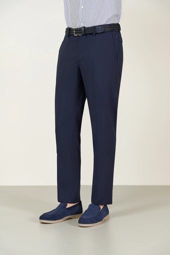 Navy blue wool Travel custom fit trousers