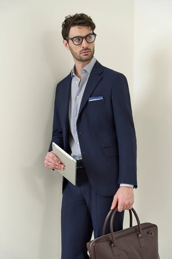 Blue wool Travel custom fit jacket