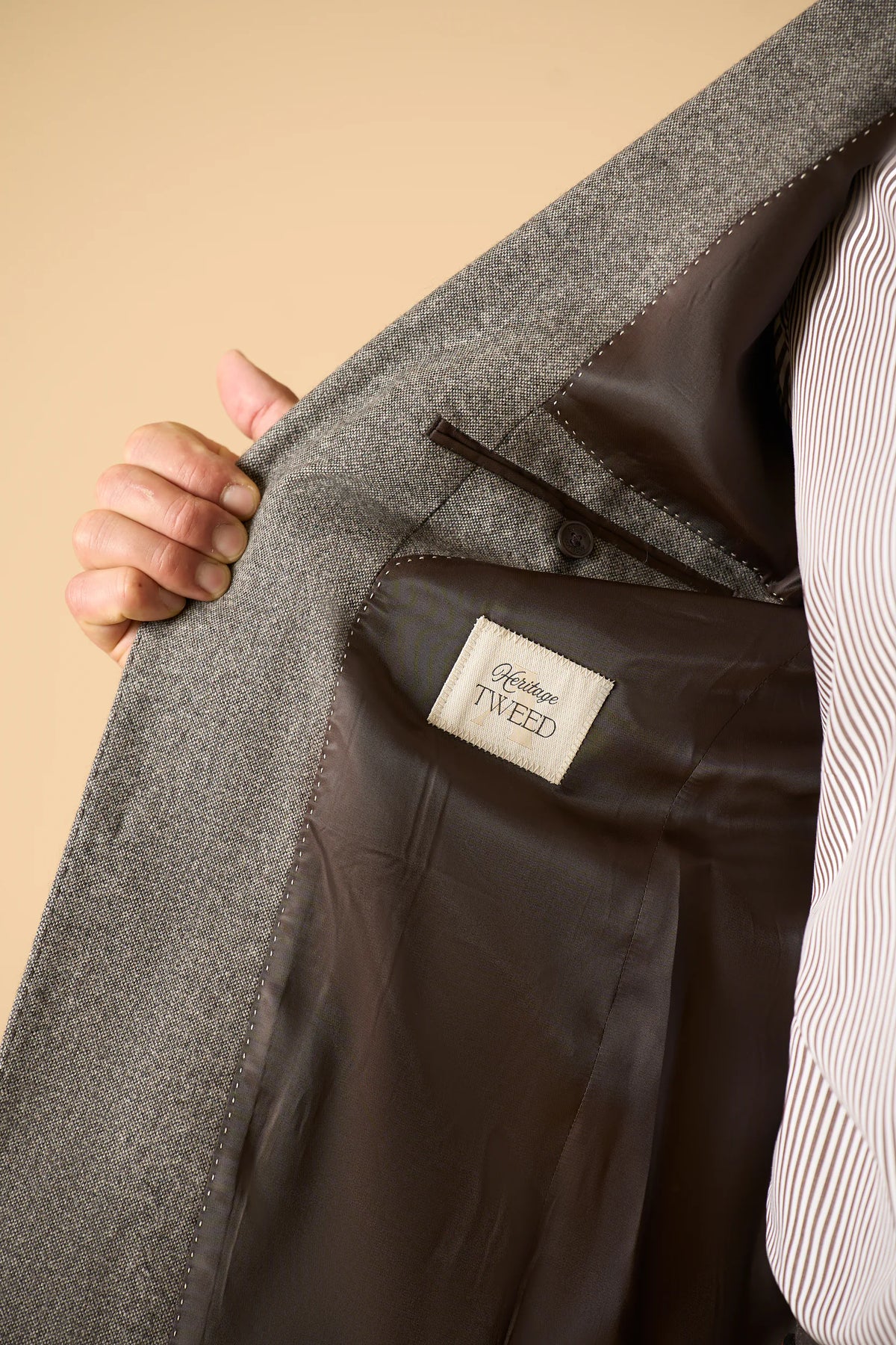 Brown Donegal wool blend custom fit jacket Angelico 7