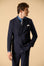 Giacca blu doppiopetto lana vergine merinos custom fit