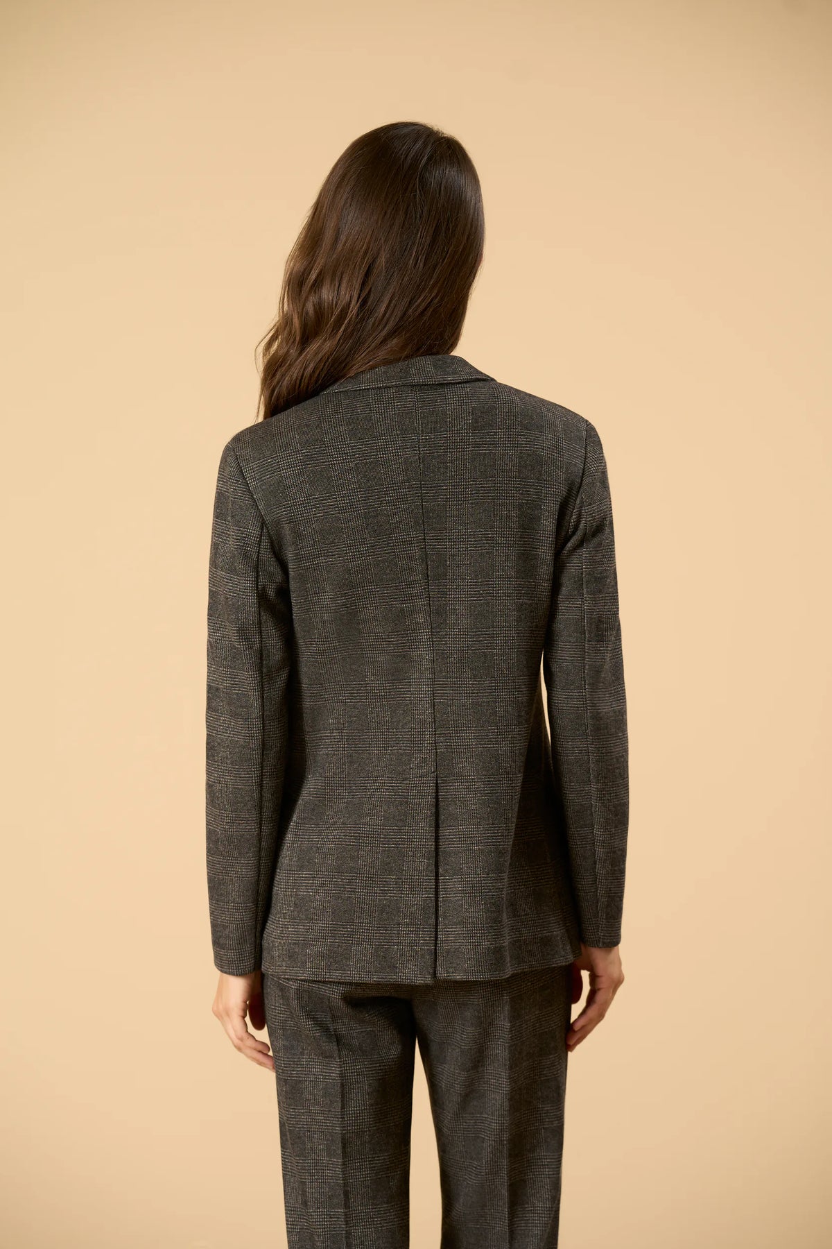 Brown Prince of Wales check double-breasted jacket Angelico 7
