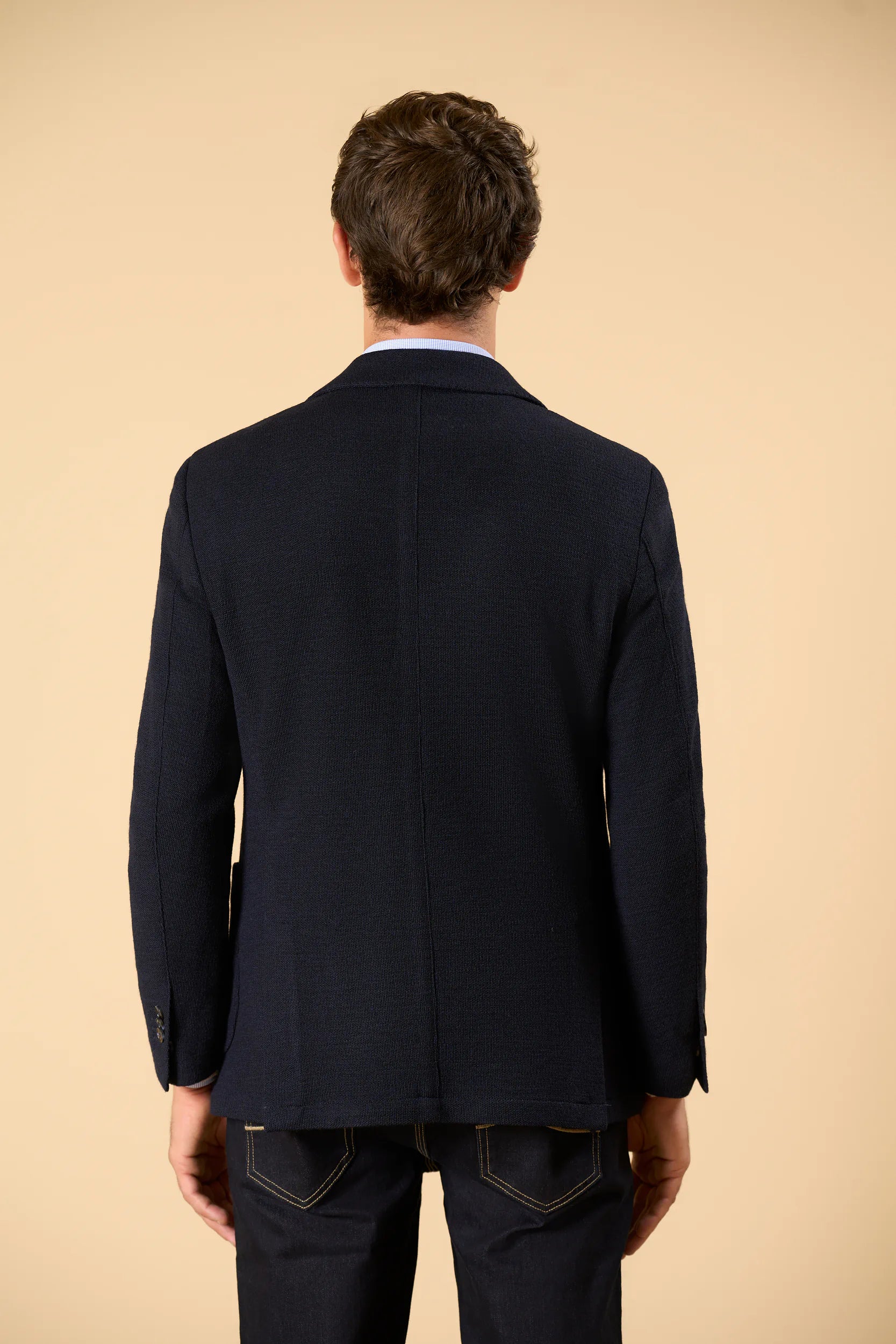 Blaue Jersey-Strickjacke aus Wollmischung Angelico 7