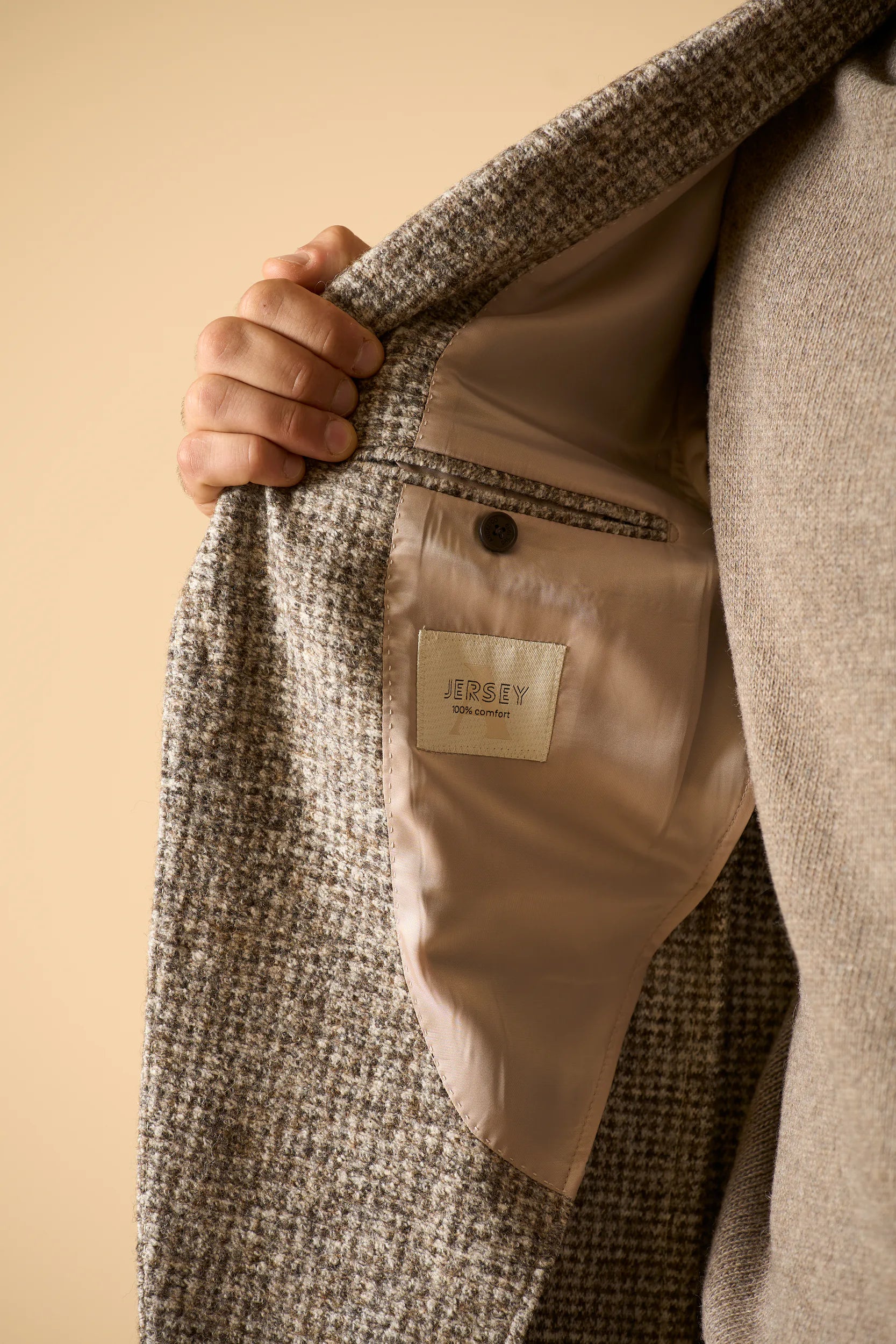Giacca naturale jersey microdisegno custom fit Angelico 5