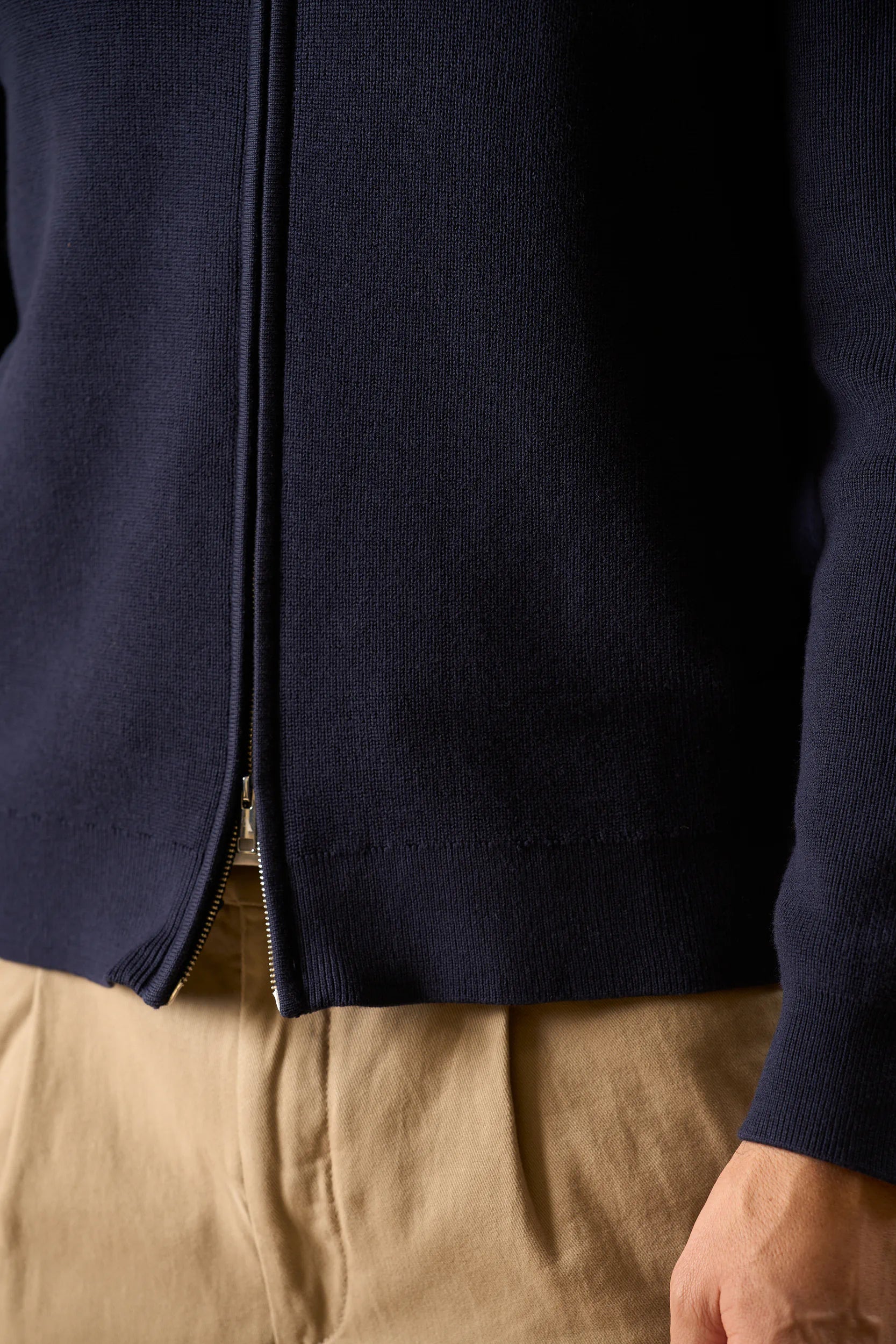 Maglia blu full zip cotone Angelico 5