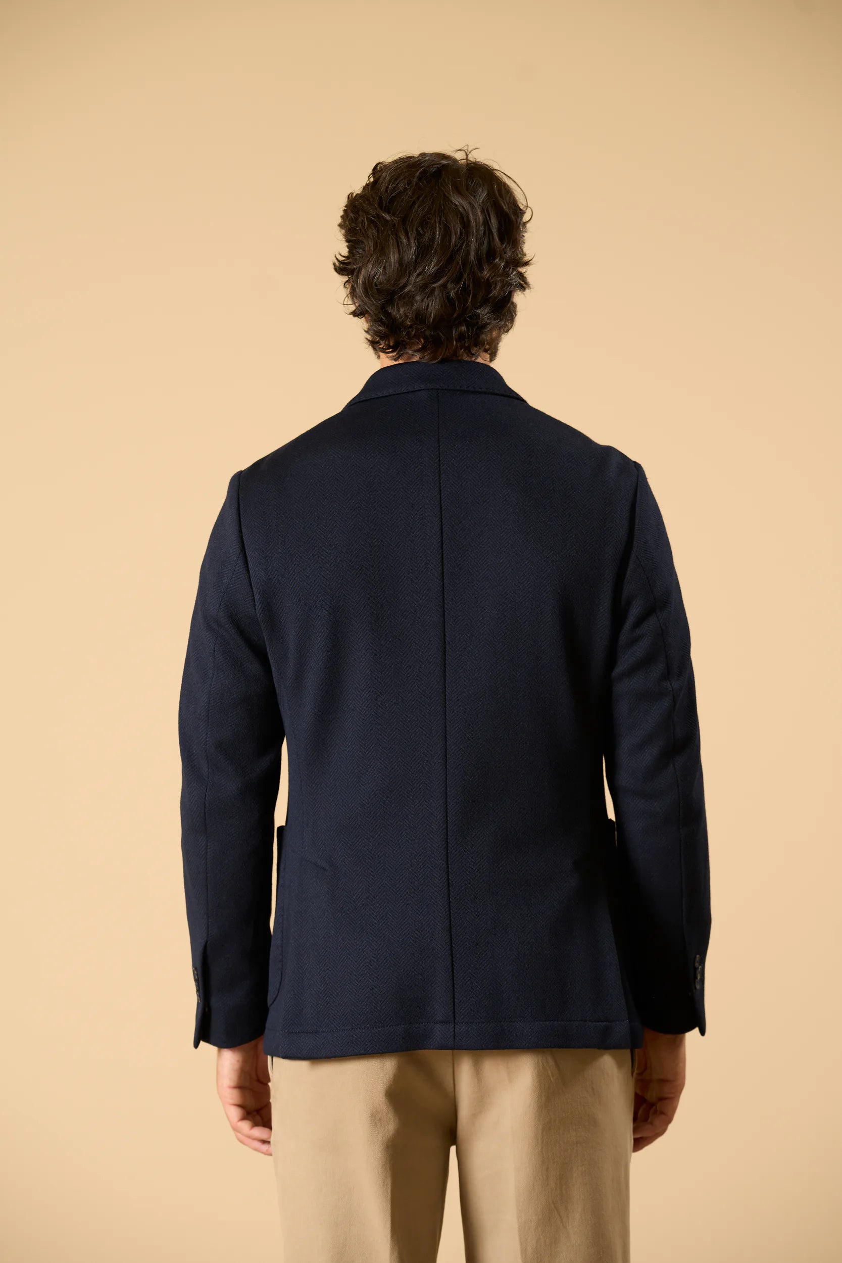 Giacca blu jersey resca custom fit Angelico 8