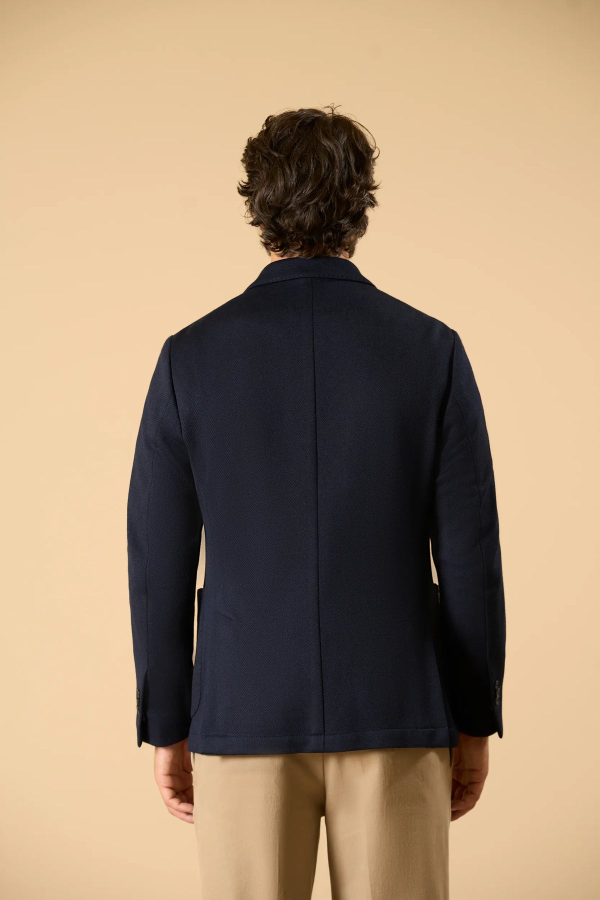 Blaue Jacke aus Pikee-Jersey, Custom Fit Angelico 8