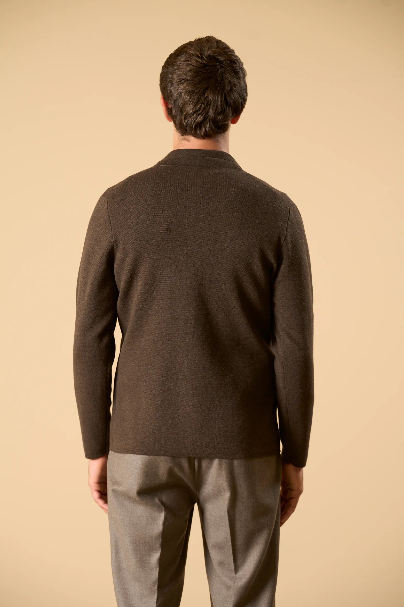 Giacca maglia moro cotone punto milano Angelico 5