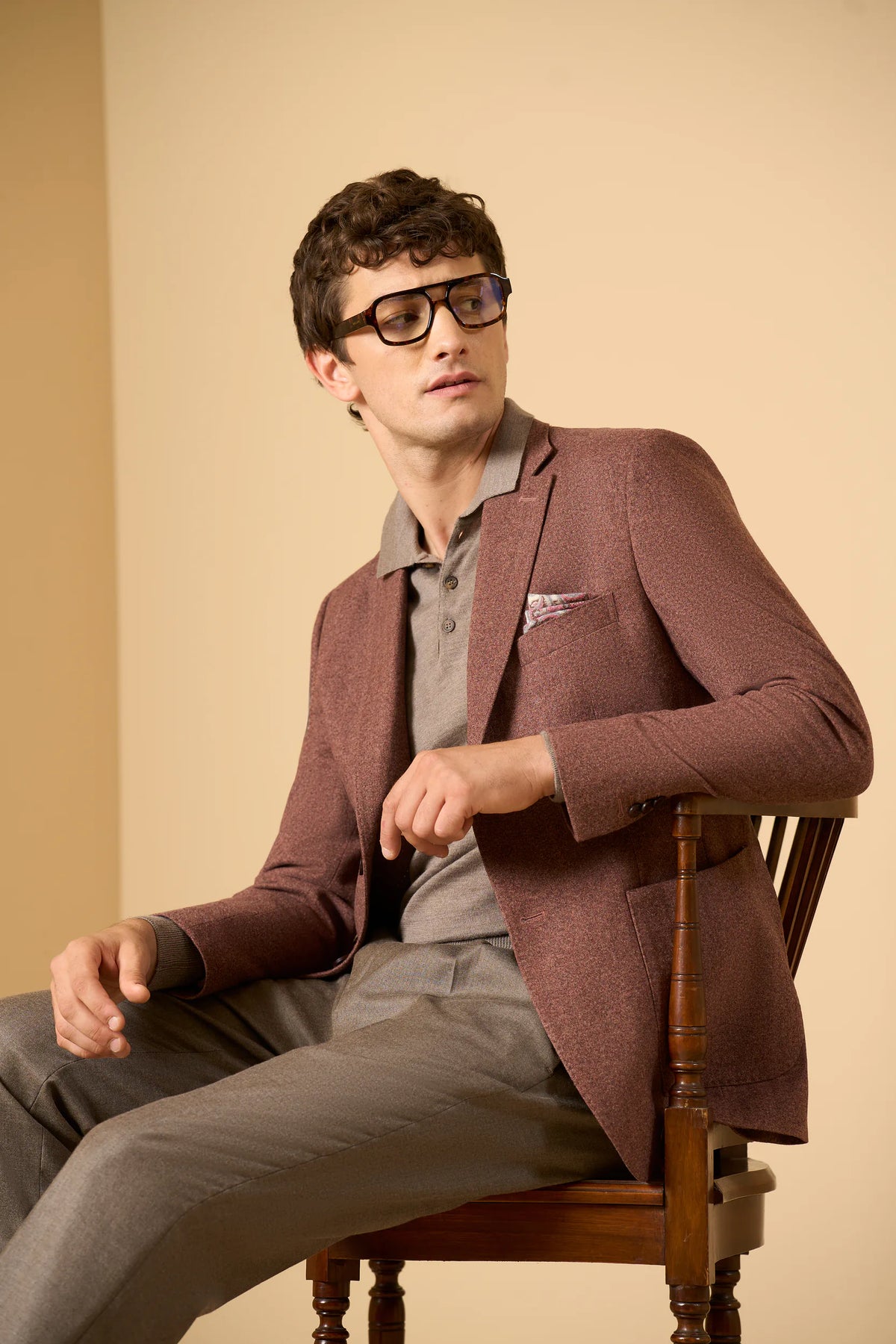 Giacca burgundy resca lana custom fit