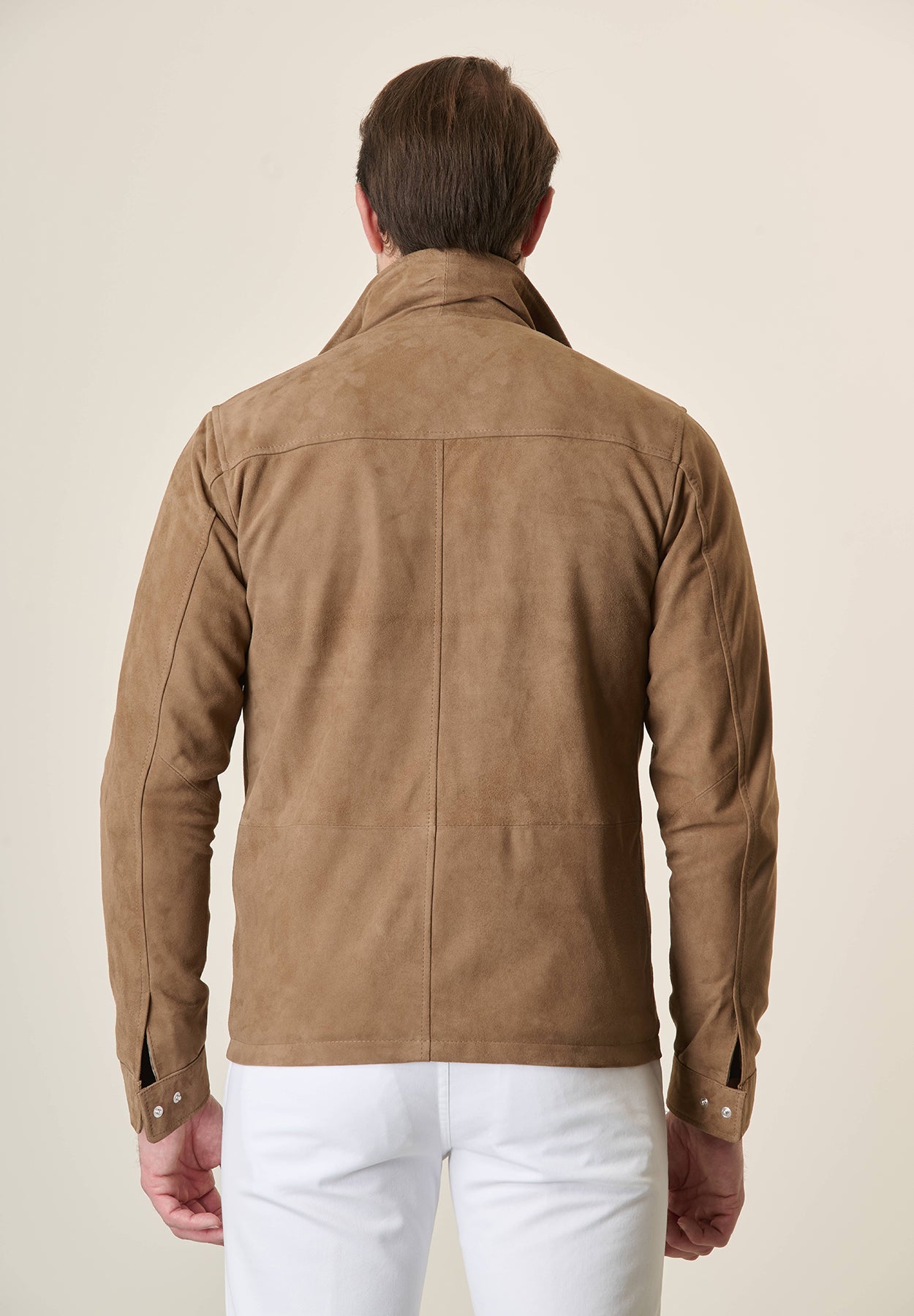 Suede cigar jacket with pockets