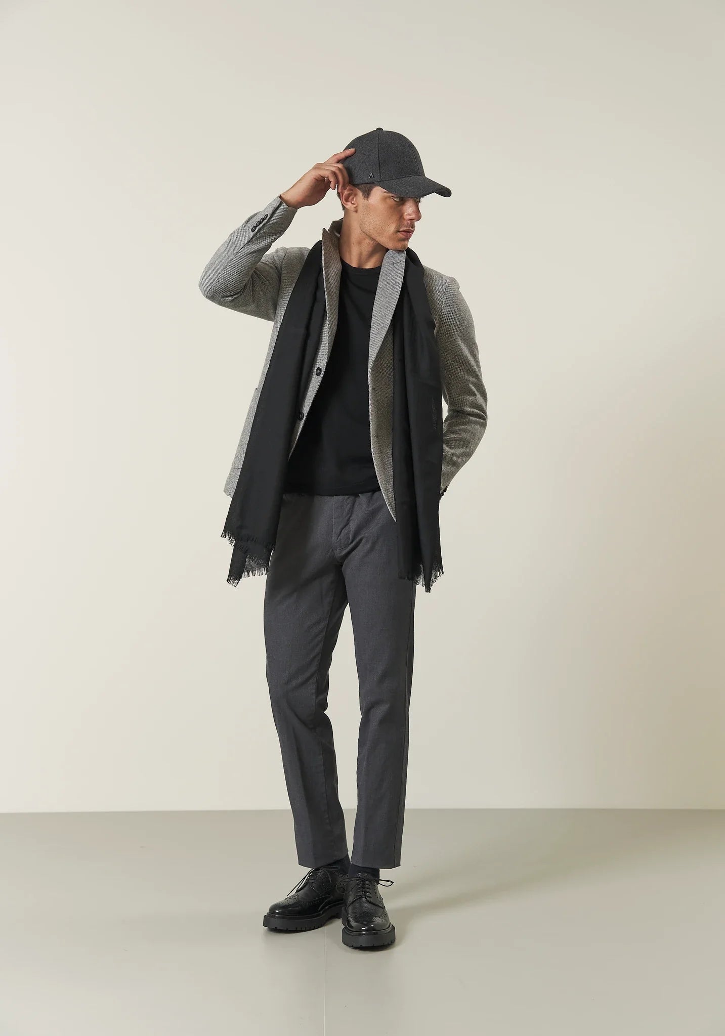 Giacca beige decostruita sale pepe custom fit-Angelico