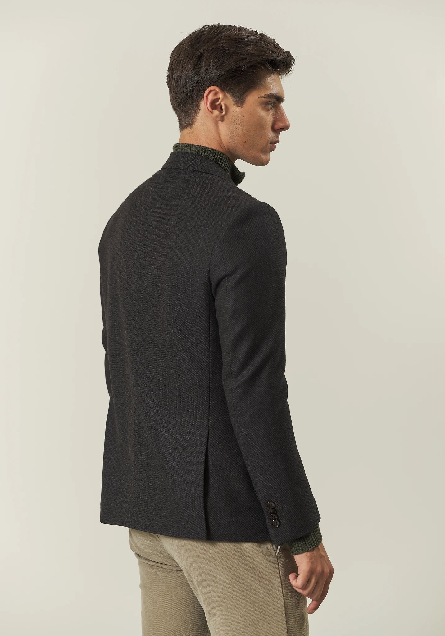 Giacca moro microdisegno lana custom fit-Angelico