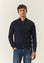 Maglia full zip blu scuro lana merinos Harmony-Angelico