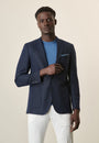 Blaue Hopsackjacke im Custom Fit
