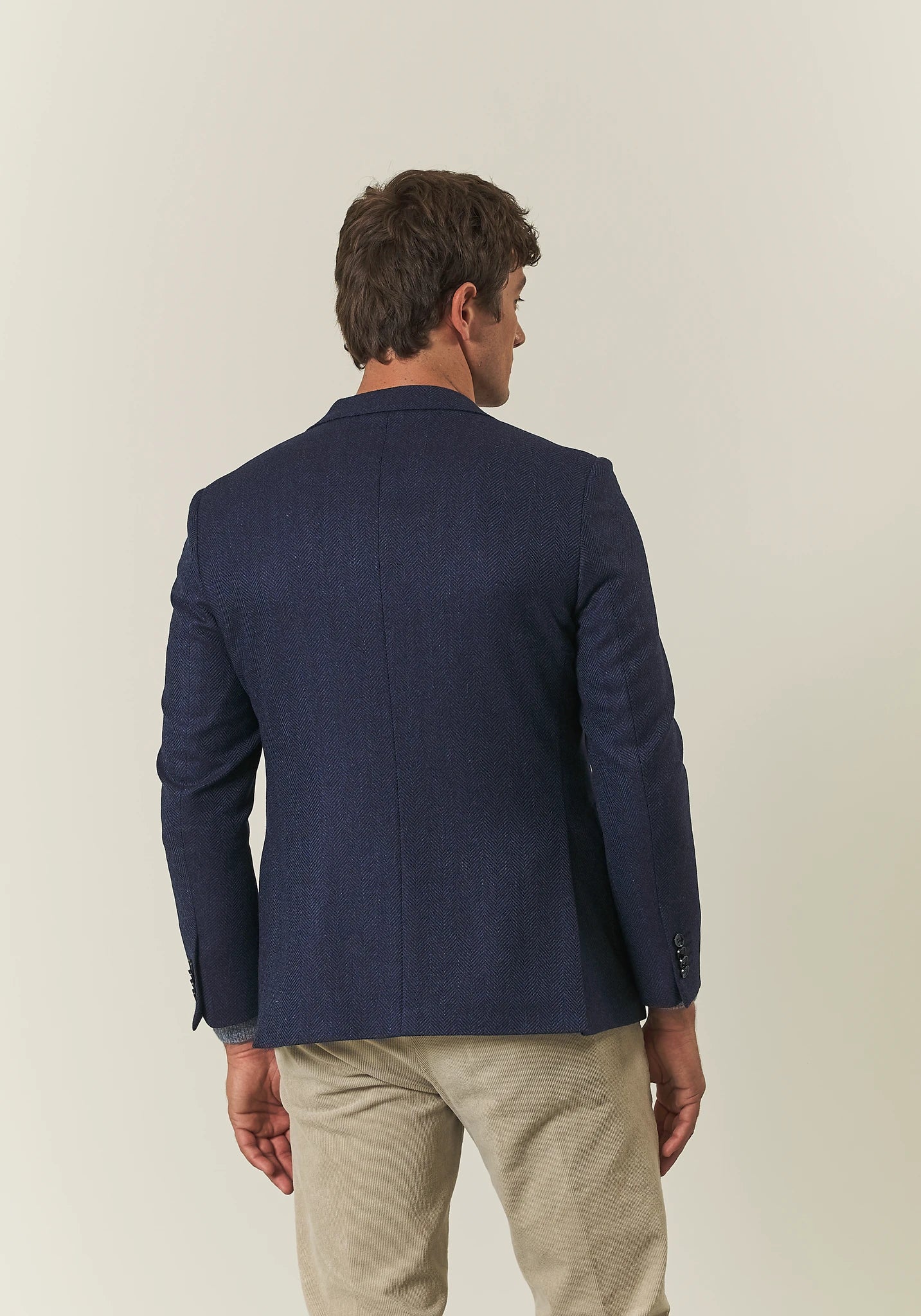 Giacca blu resca misto lana comfort fit-Angelico