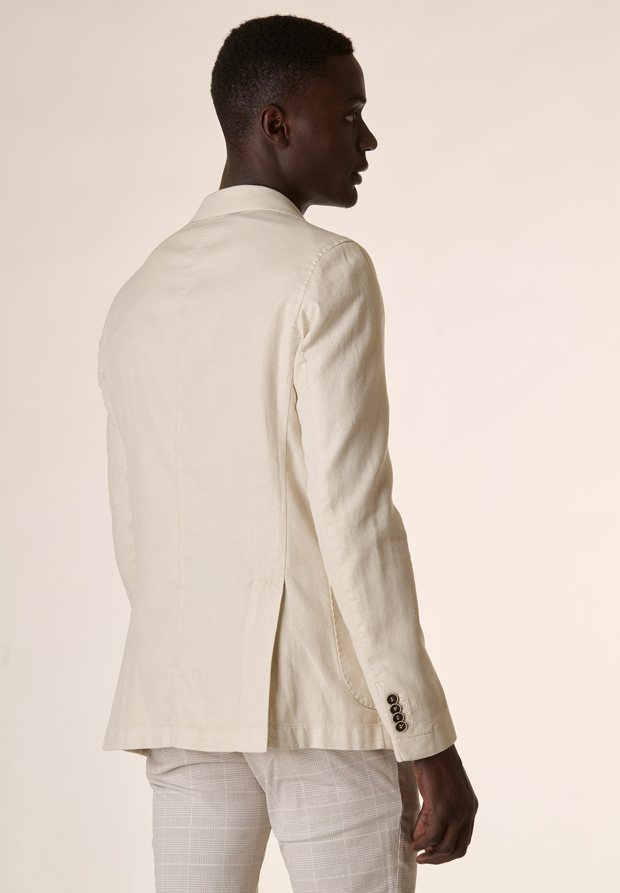 Cotton-linen custom-fit sand jacket
