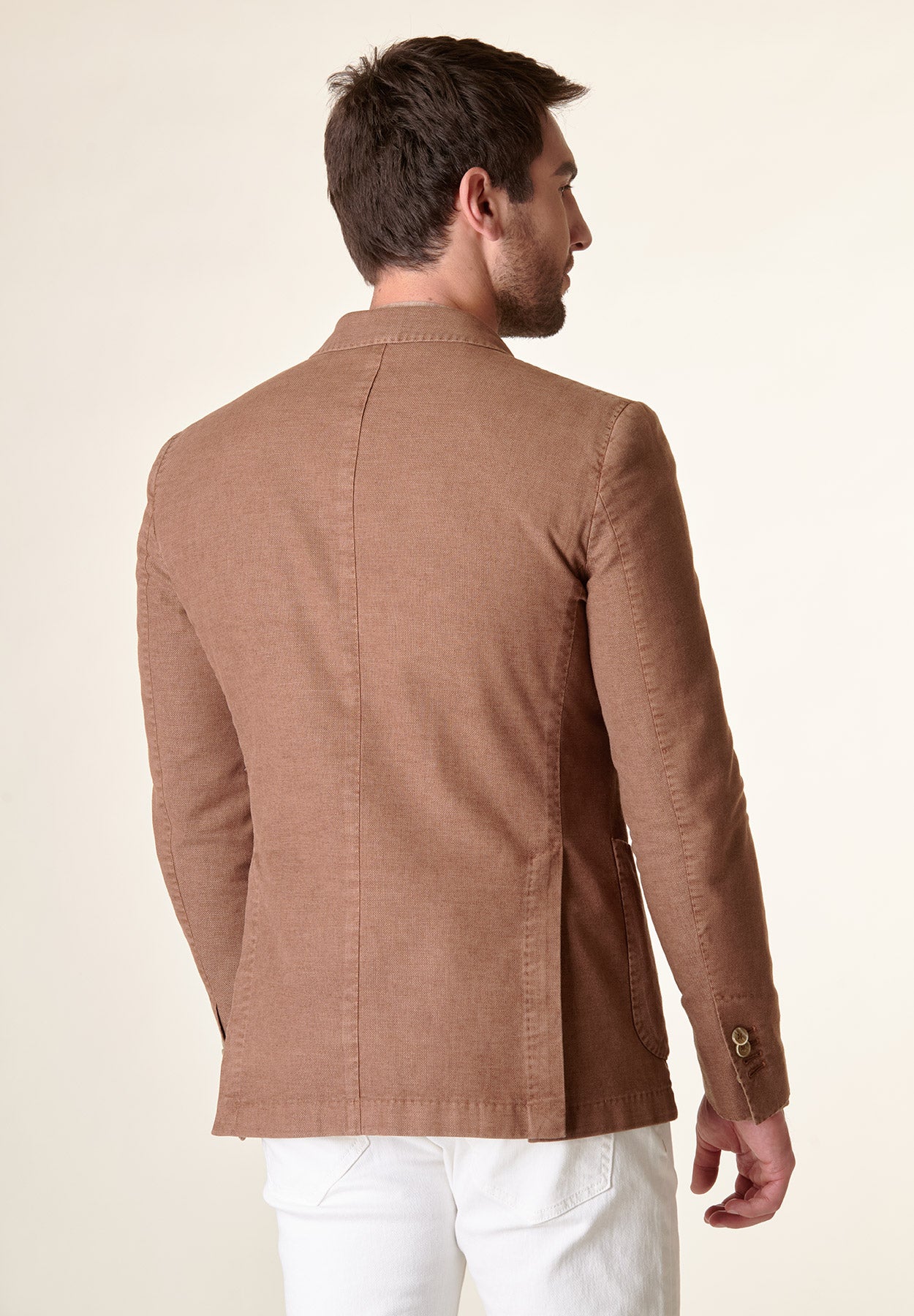 Tobacco jacket cotton-linen garment dyed custom fit