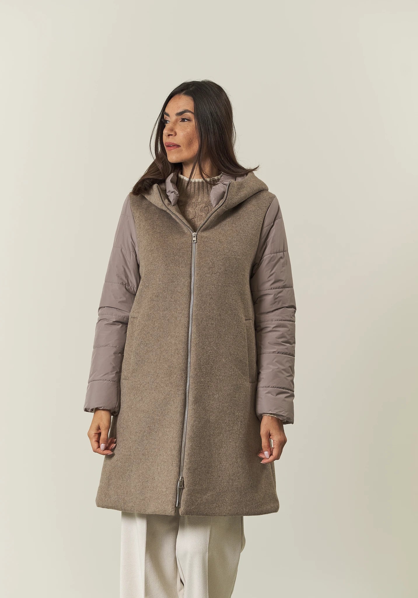 Giaccone Cappuccio Inserti Trapuntati-Angelico