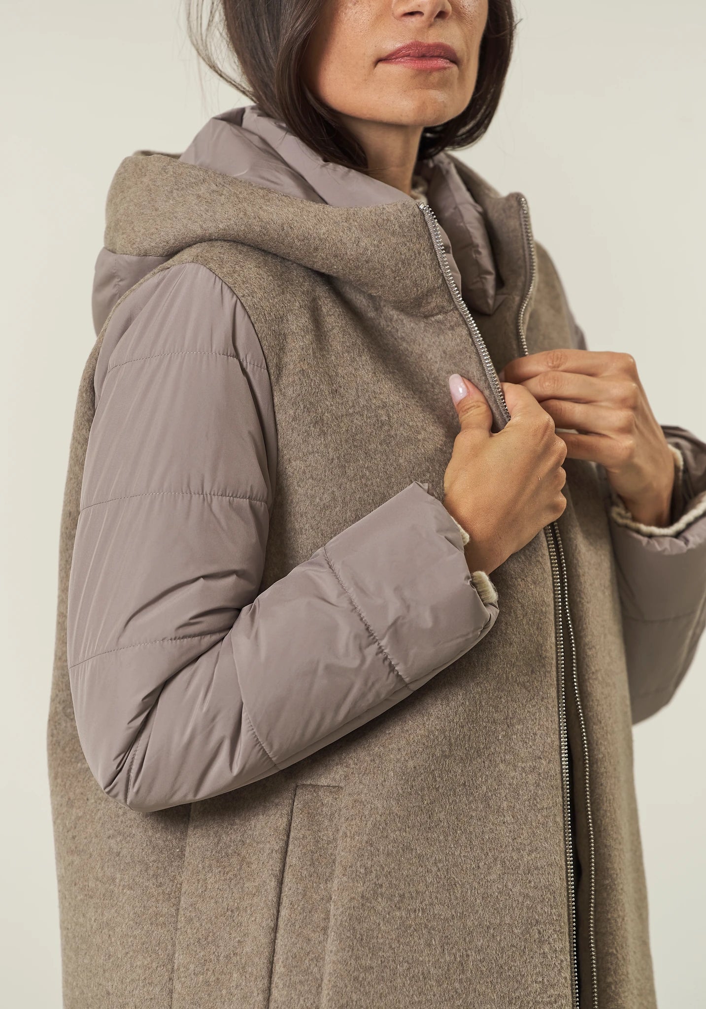 Giaccone Cappuccio Inserti Trapuntati-Angelico