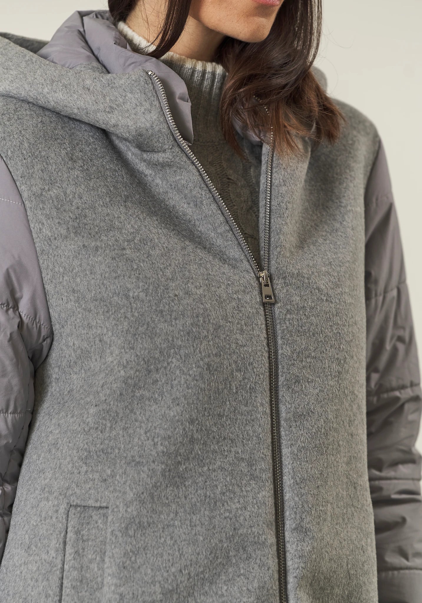 Giaccone Cappuccio Inserti Trapuntati-Angelico