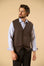 Gilet con bottoni marrone lana merinos extrafine
