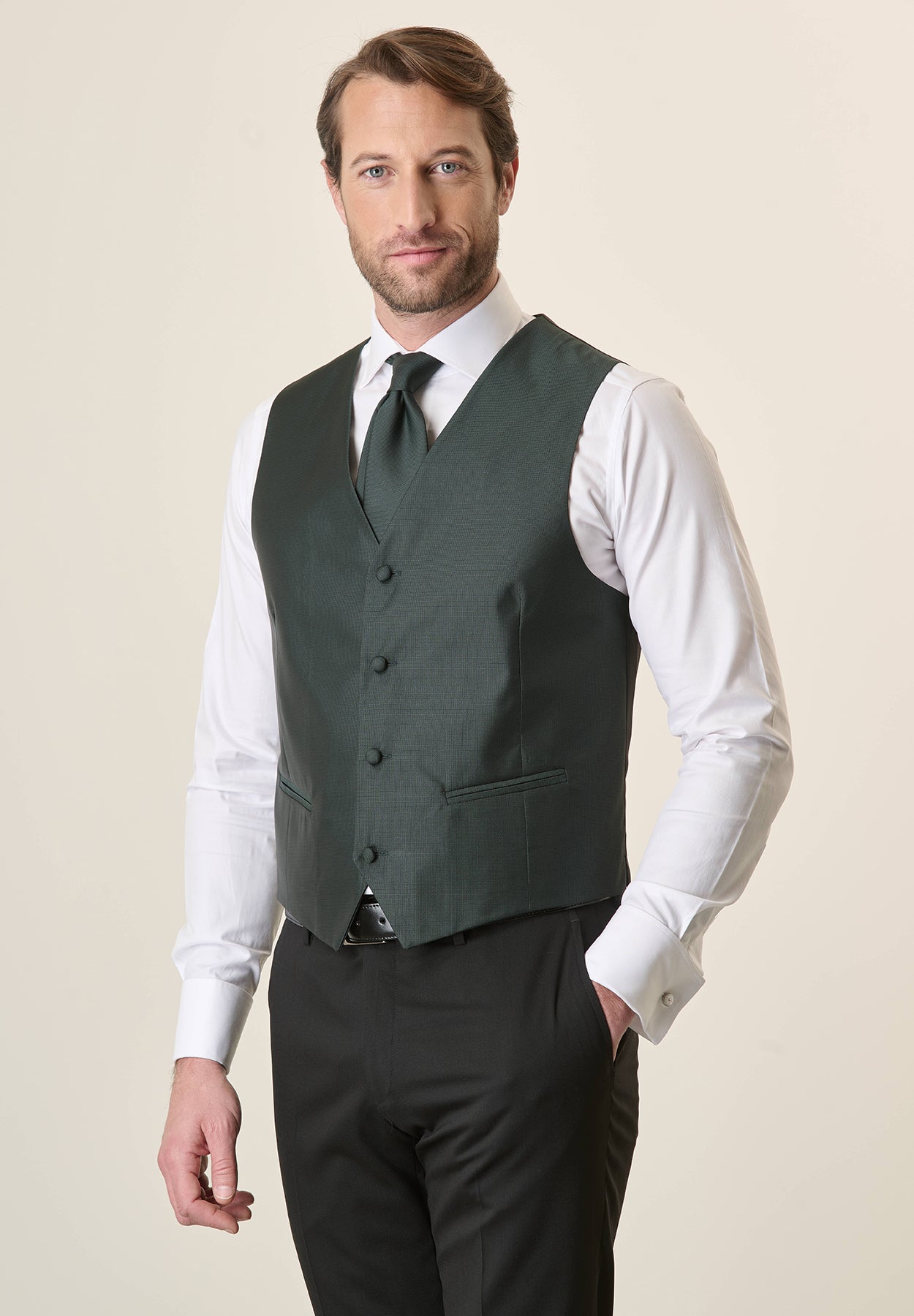 Gilet cerimonia verde per smoking