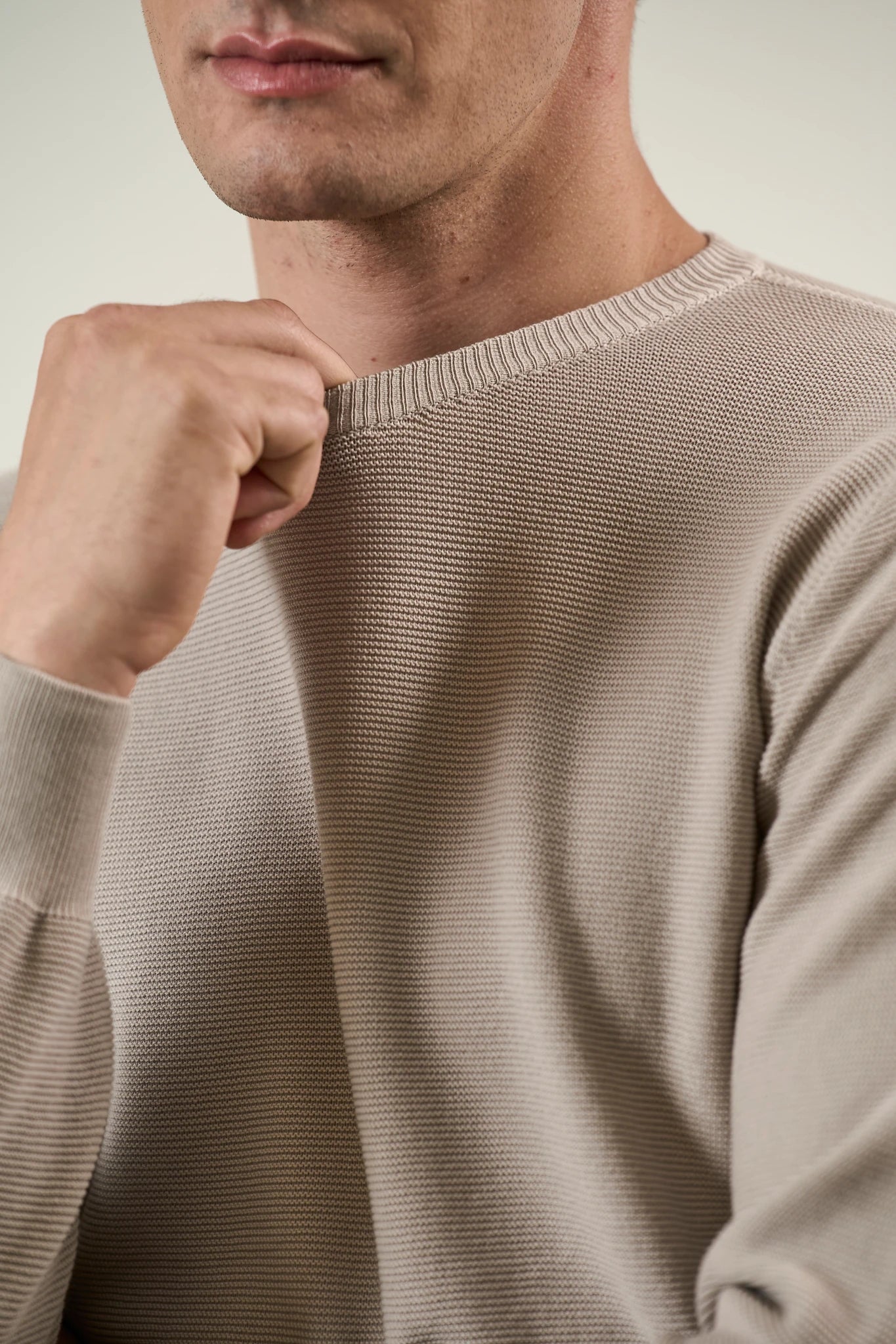 Girocollo grigio chiaro cotone barrè Angelico 2