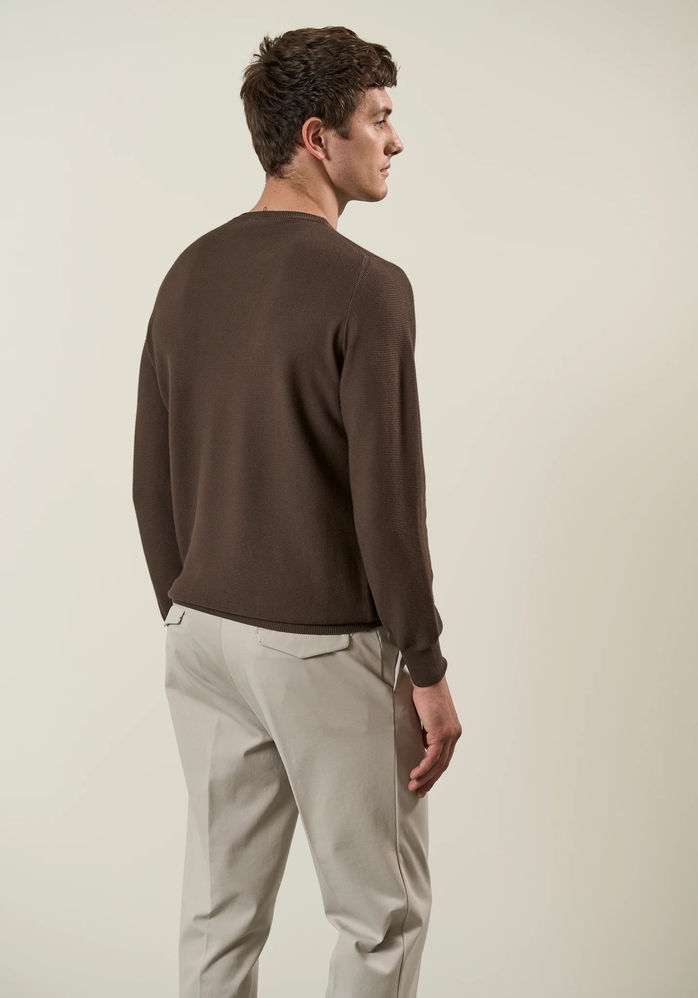 Barre' Cotton Crew Neck - Brown Angelico 4