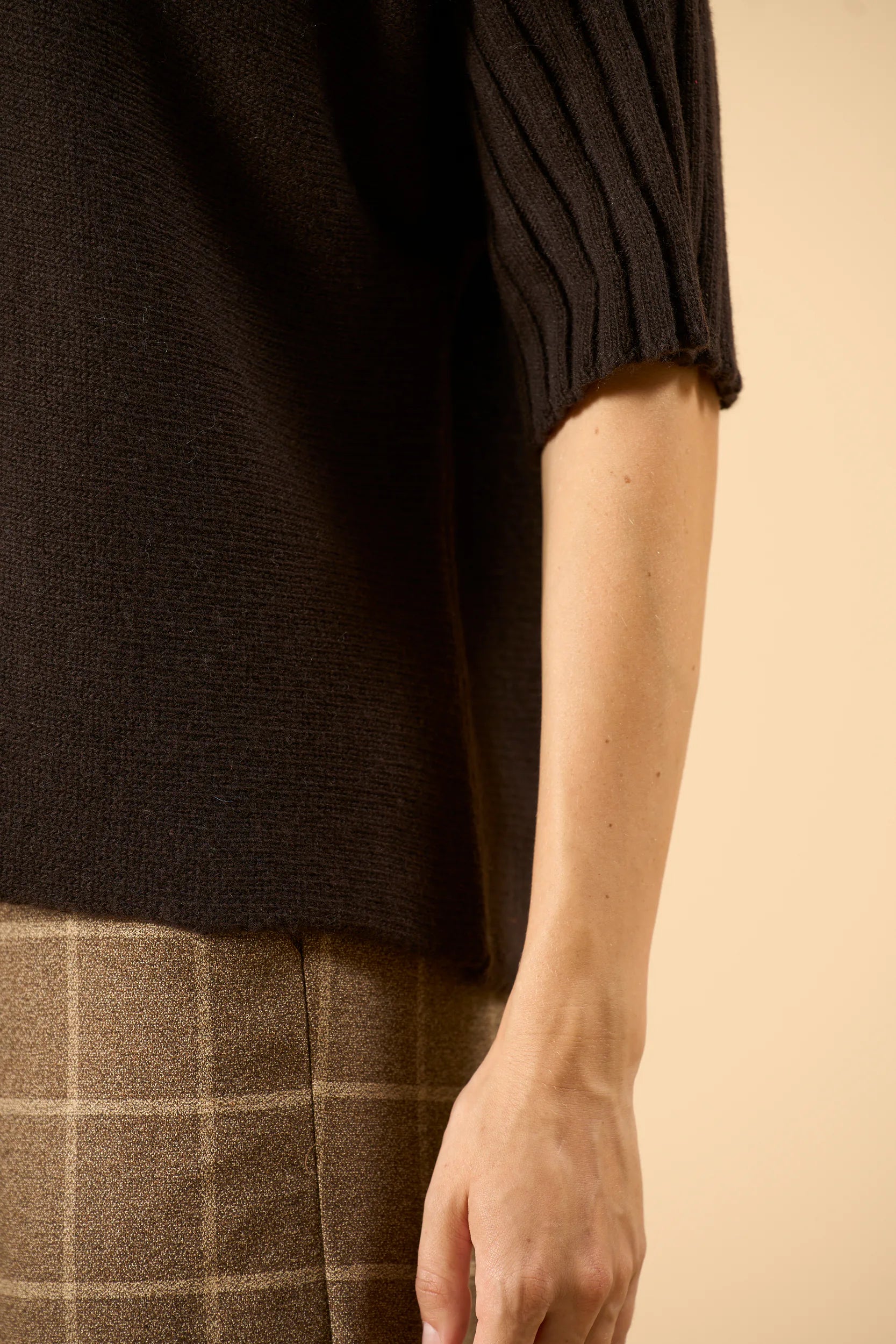 3/4 Sleeve Turtleneck - Brown Angelico 3