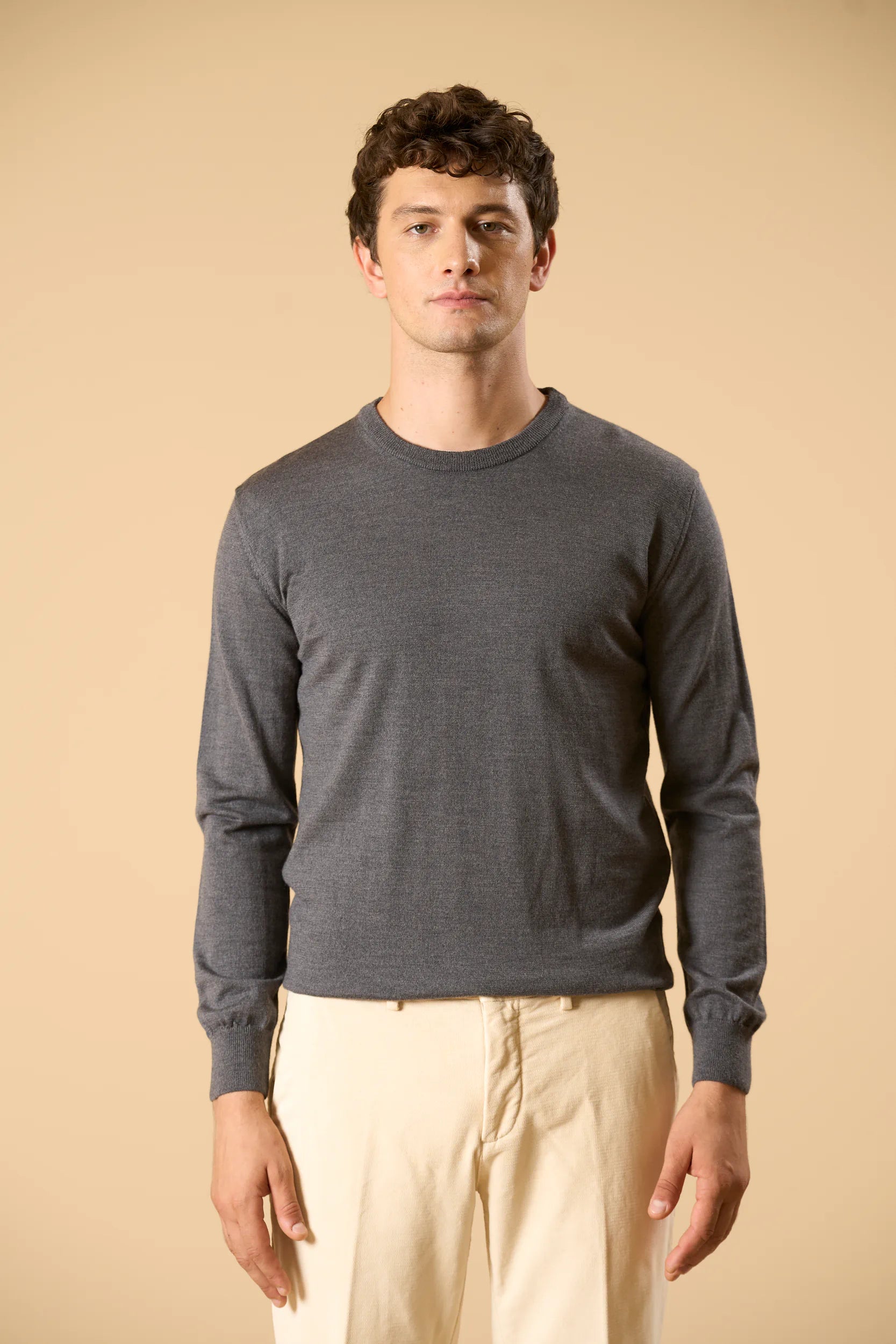 Merino Crew Neck F.12 - Medium Grey Angelico 4